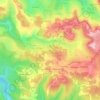 Topografische kaart Le Poujol, hoogte, reliëf