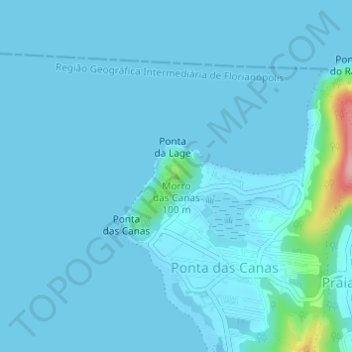Topografische kaart Morro das Canas, hoogte, reliëf