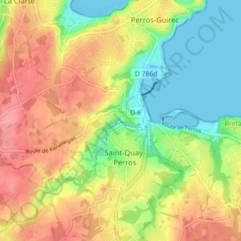Topografische kaart Gousabas, hoogte, reliëf