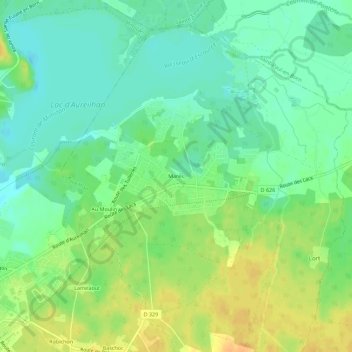 Topografische kaart Mares, hoogte, reliëf