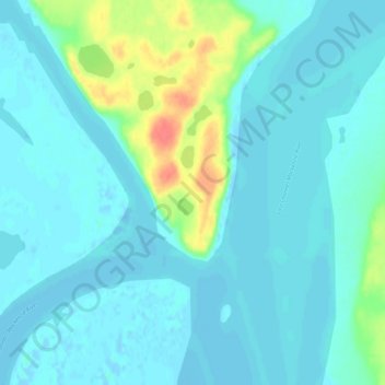 Topografische kaart Tununuk, hoogte, reliëf