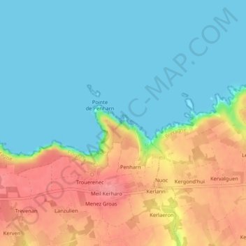 Topografische kaart Port de Heign Has, hoogte, reliëf