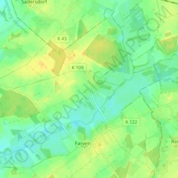 Topografische kaart Baaste, hoogte, reliëf