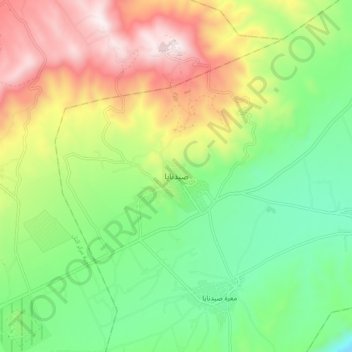 Topografische kaart Sidnaya, hoogte, reliëf