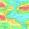 Topografische kaart L'Estun, hoogte, reliëf