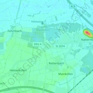 Topografische kaart Stauffendorf, hoogte, reliëf