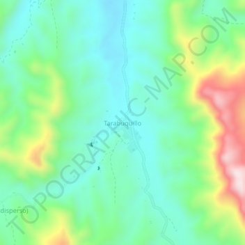 Topografische kaart Tarabuquillo, hoogte, reliëf