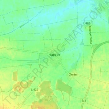 Topografische kaart Hüpede, hoogte, reliëf