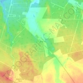 Topografische kaart Muda, hoogte, reliëf