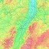 Topografische kaart Oberrheinische Tiefebene, hoogte, reliëf