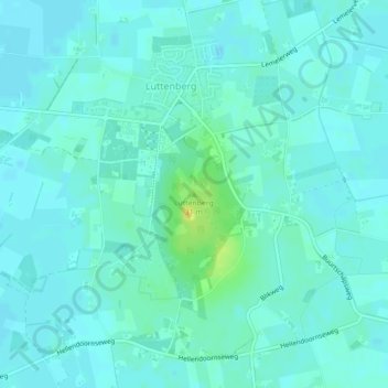 Topografische kaart Luttenberg, hoogte, reliëf