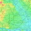 Topografische kaart Hackney, hoogte, reliëf