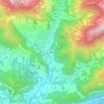 Topografische kaart Canzanica, hoogte, reliëf