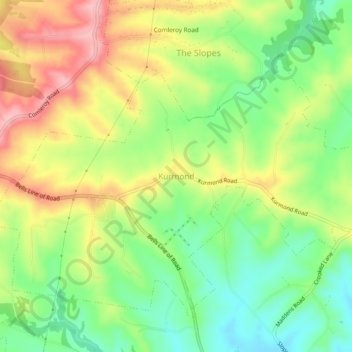 Topografische kaart Kurmond, hoogte, reliëf