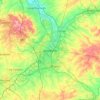 Topografische kaart Leicester, hoogte, reliëf