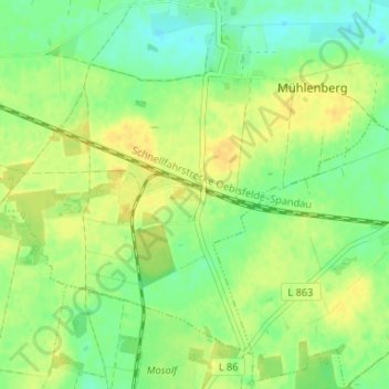 Topografische kaart Neugarten, hoogte, reliëf