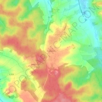Topografische kaart Funkstation, hoogte, reliëf