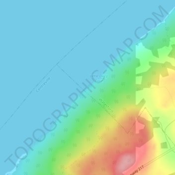 Topografische kaart Digby Neck, hoogte, reliëf