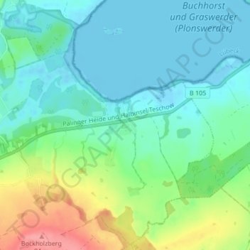 Topografische kaart Zarnewenz, hoogte, reliëf