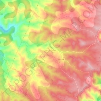 Topografische kaart la Fatarella, hoogte, reliëf