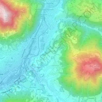 Topografische kaart Ca' del Colle, hoogte, reliëf