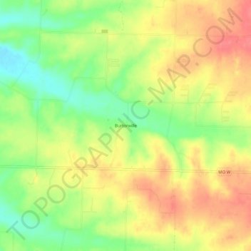 Topografische kaart Burtonville, hoogte, reliëf