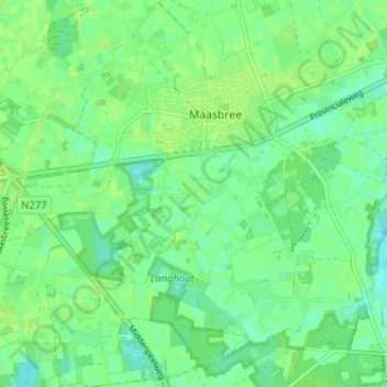 Topografische kaart Leeuwerik, hoogte, reliëf