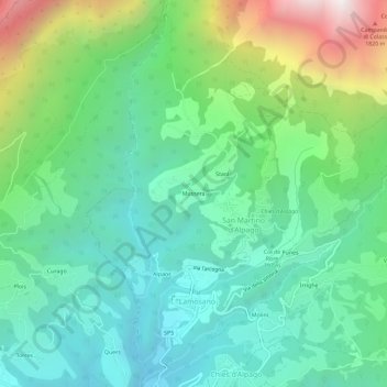 Topografische kaart Mussera, hoogte, reliëf