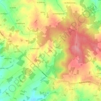 Topografische kaart L'Âge, hoogte, reliëf