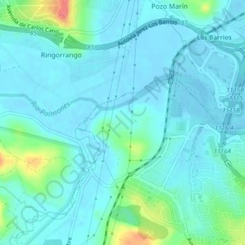 Topografische kaart La Menacha, hoogte, reliëf