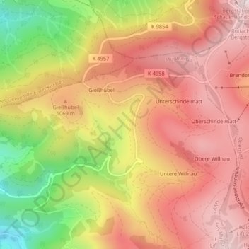 Topografische kaart Stohren, hoogte, reliëf