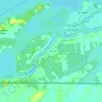 Topografische kaart Snye, hoogte, reliëf