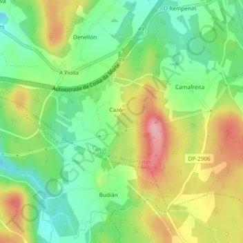 Topografische kaart Chan de Vilares, hoogte, reliëf