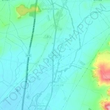 Topografische kaart Sotopalacios, hoogte, reliëf