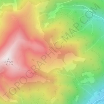 Topografische kaart Croix de Beliou, hoogte, reliëf