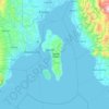 Topografische kaart Samal Island, hoogte, reliëf