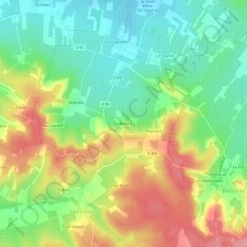 Topografische kaart La Bataille, hoogte, reliëf