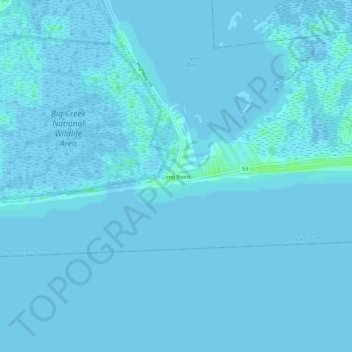 Topografische kaart Long Point, hoogte, reliëf