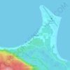 Topografische kaart Sandspit, hoogte, reliëf