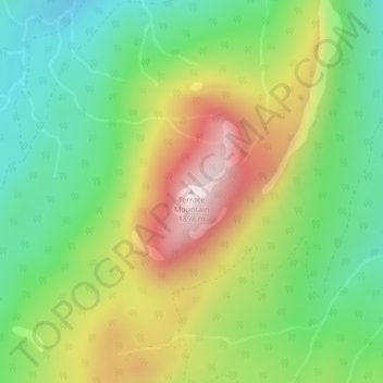 Topografische kaart Terrace Mountain, hoogte, reliëf