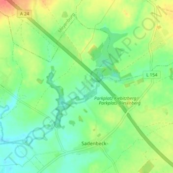 Topografische kaart Kuckuck, hoogte, reliëf