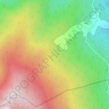 Topografische kaart El Poyazo, hoogte, reliëf