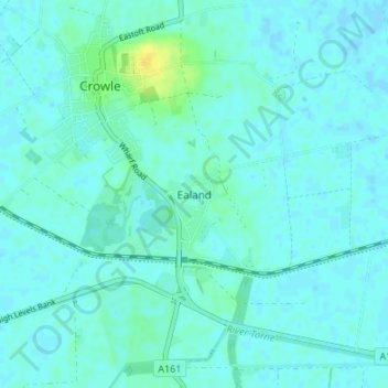 Topografische kaart Ealand, hoogte, reliëf