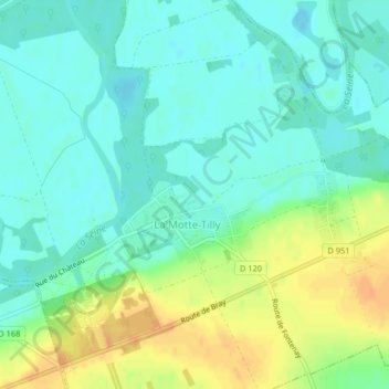 Topografische kaart Les Tournis, hoogte, reliëf