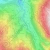 Topografische kaart Les Margagnes, hoogte, reliëf