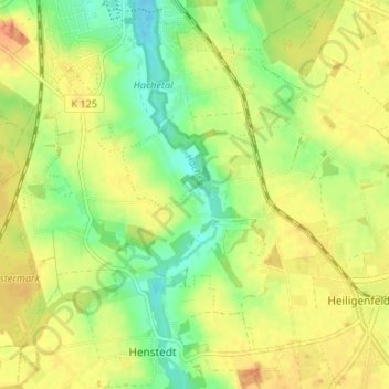Topografische kaart Gut Hoope, hoogte, reliëf