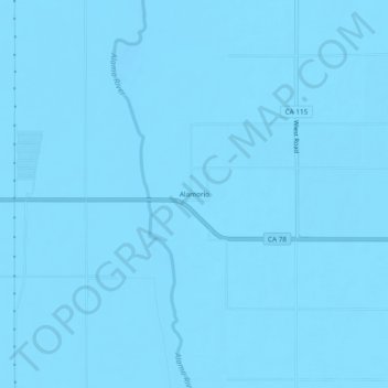 Topografische kaart Alamorio, hoogte, reliëf