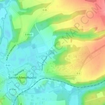 Topografische kaart La Vallée, hoogte, reliëf