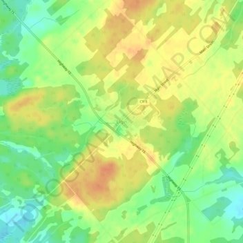 Topografische kaart Elgin, hoogte, reliëf