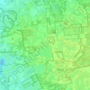 Topografische kaart Kruishaar, hoogte, reliëf